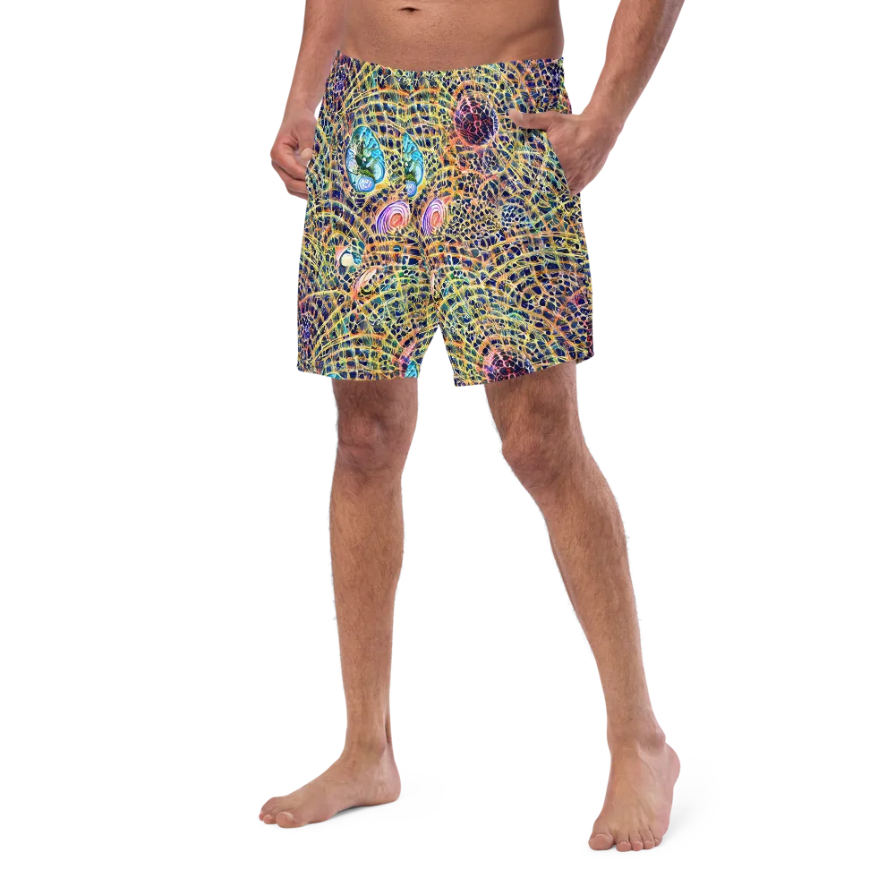 Kaleidoscopic Circuit on Swim Trunks — Left Front