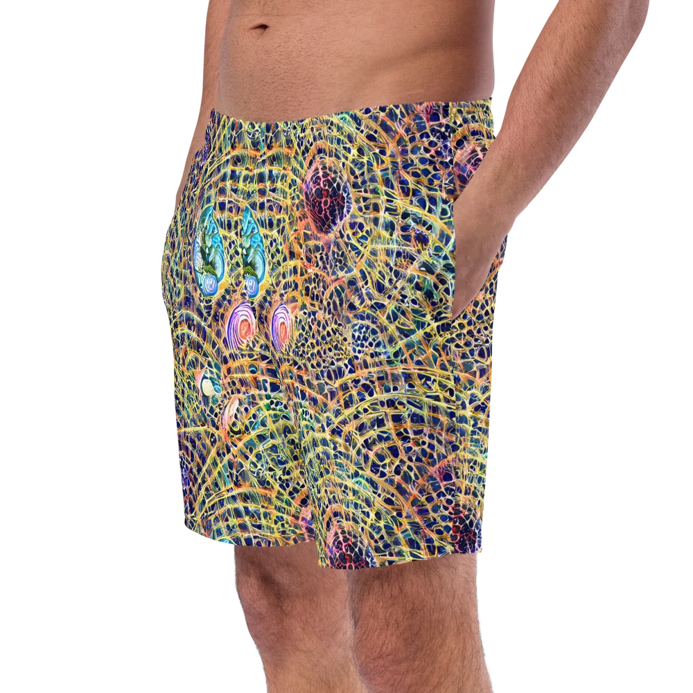 Kaleidoscopic Circuit on Swim Trunks — Left Front