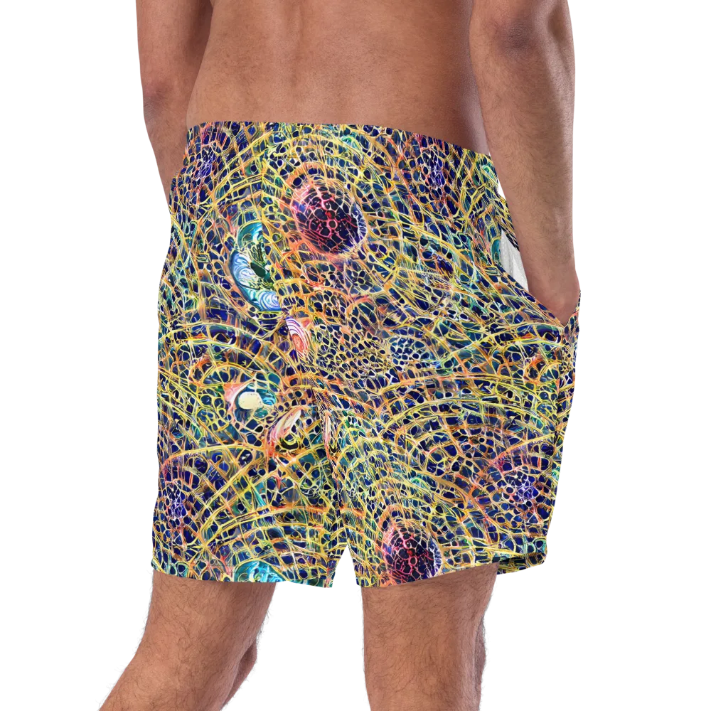 Kaleidoscopic Circuit on Swim Trunks — Right Back