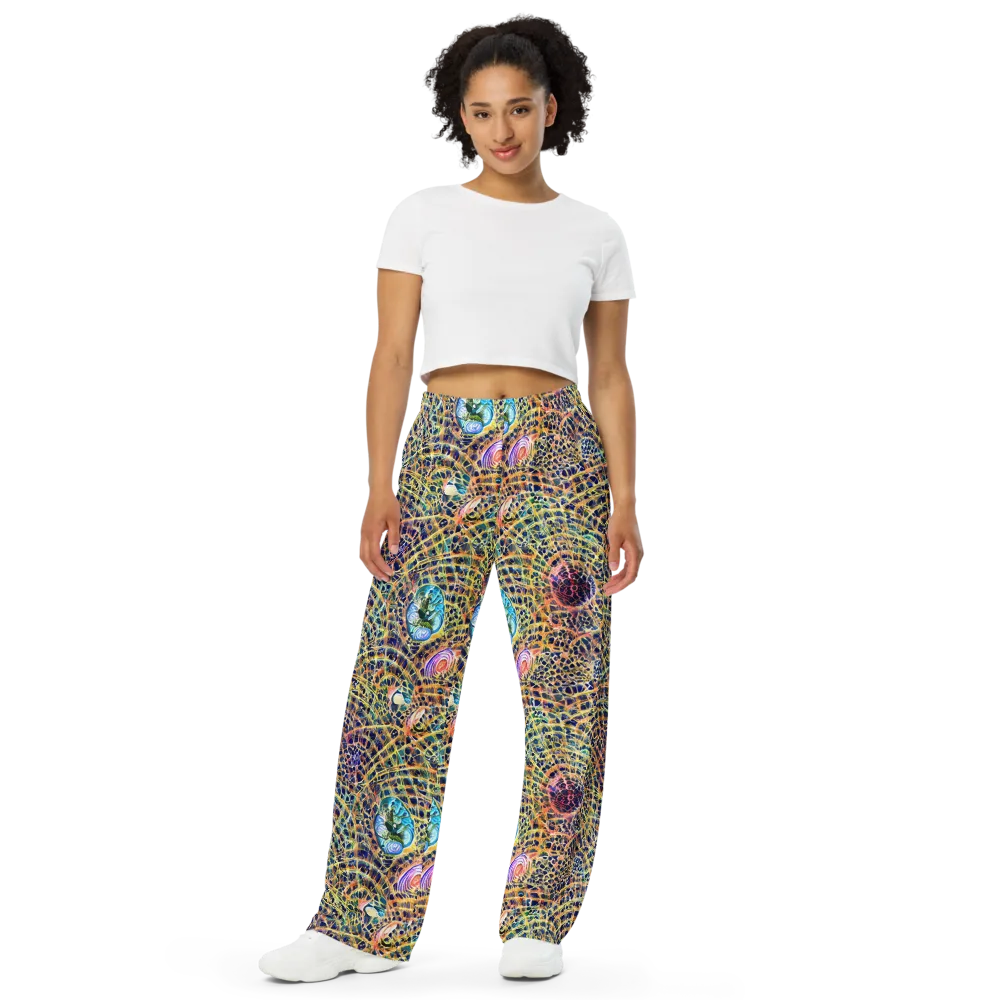 Kaleidoscopic Circuit on Wide-Leg Pants — Front