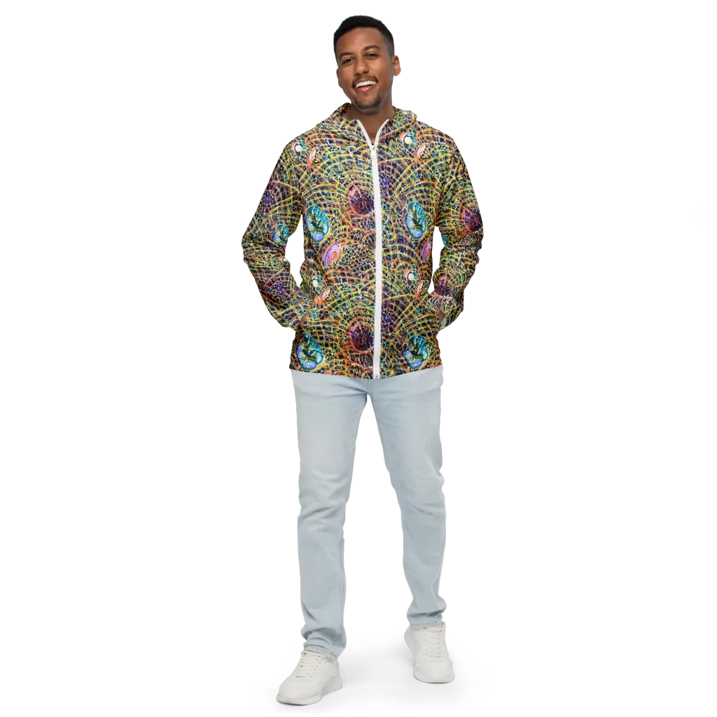 Kaleidoscopic Circuit on Men's Windbreaker — Front