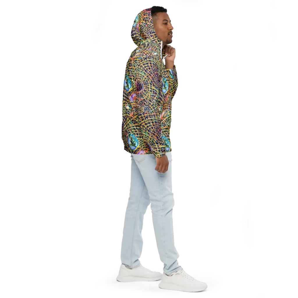 Kaleidoscopic Circuit on Men's Windbreaker — Right