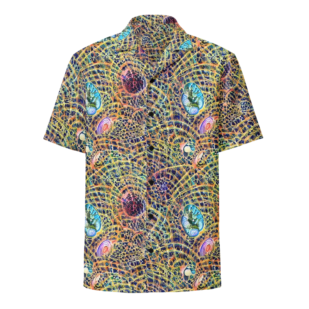 Kaleidoscopic Circuit on Button Shirt — Front
