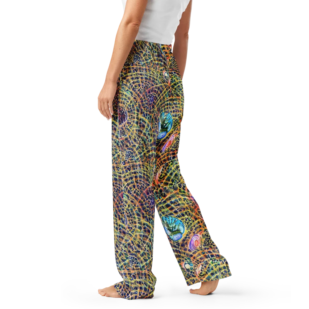 Kaleidoscopic Circuit on Women's Pajama Pants — Left
