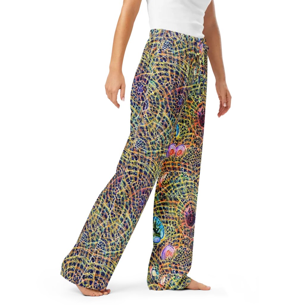 Kaleidoscopic Circuit on Women's Pajama Pants — Right Front