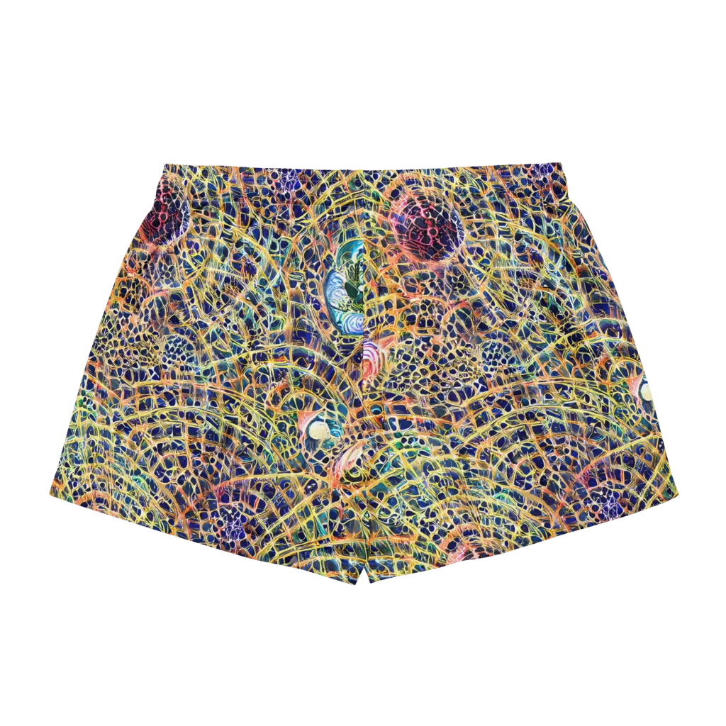 Kaleidoscopic Circuit on Women's Pajama Shorts — Back