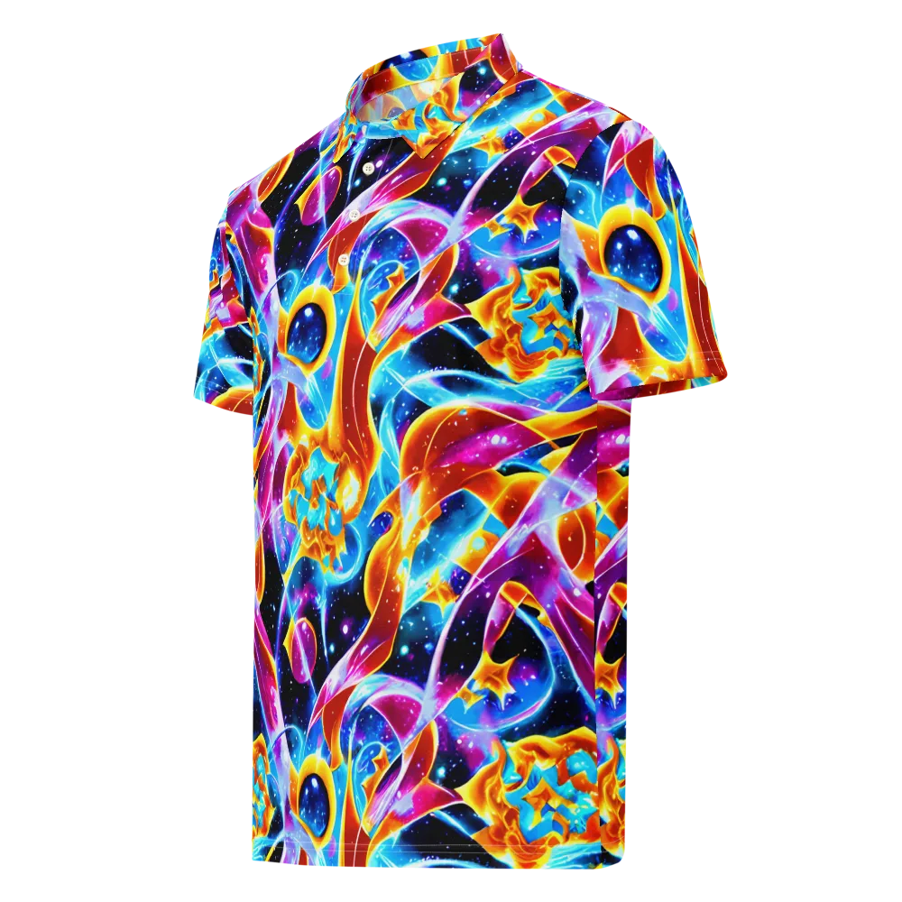 Radiant Gravity on Men's Slim Fit Polo Shirt — Left Front