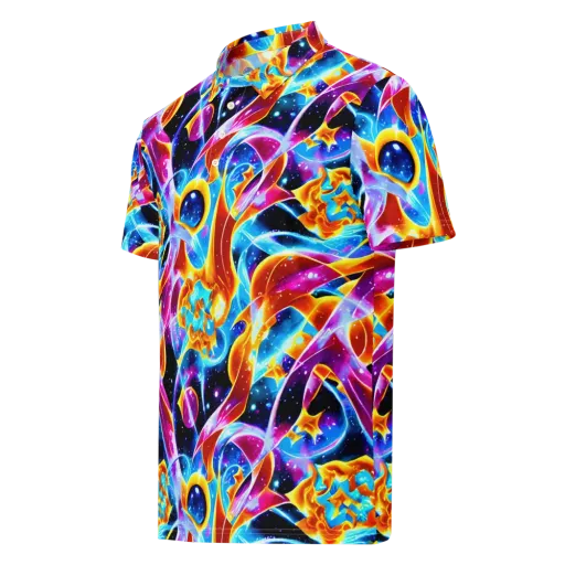 Radiant Gravity on a Men's Slim Fit Polo Shirt