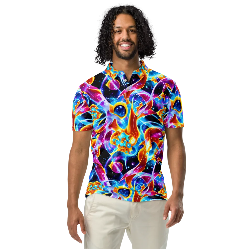 Radiant Gravity on Men's Slim Fit Polo Shirt — Front