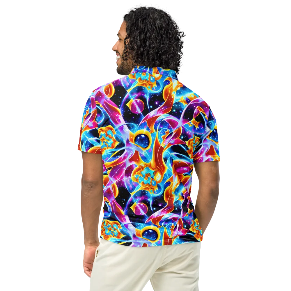 Radiant Gravity on Men's Slim Fit Polo Shirt — Back