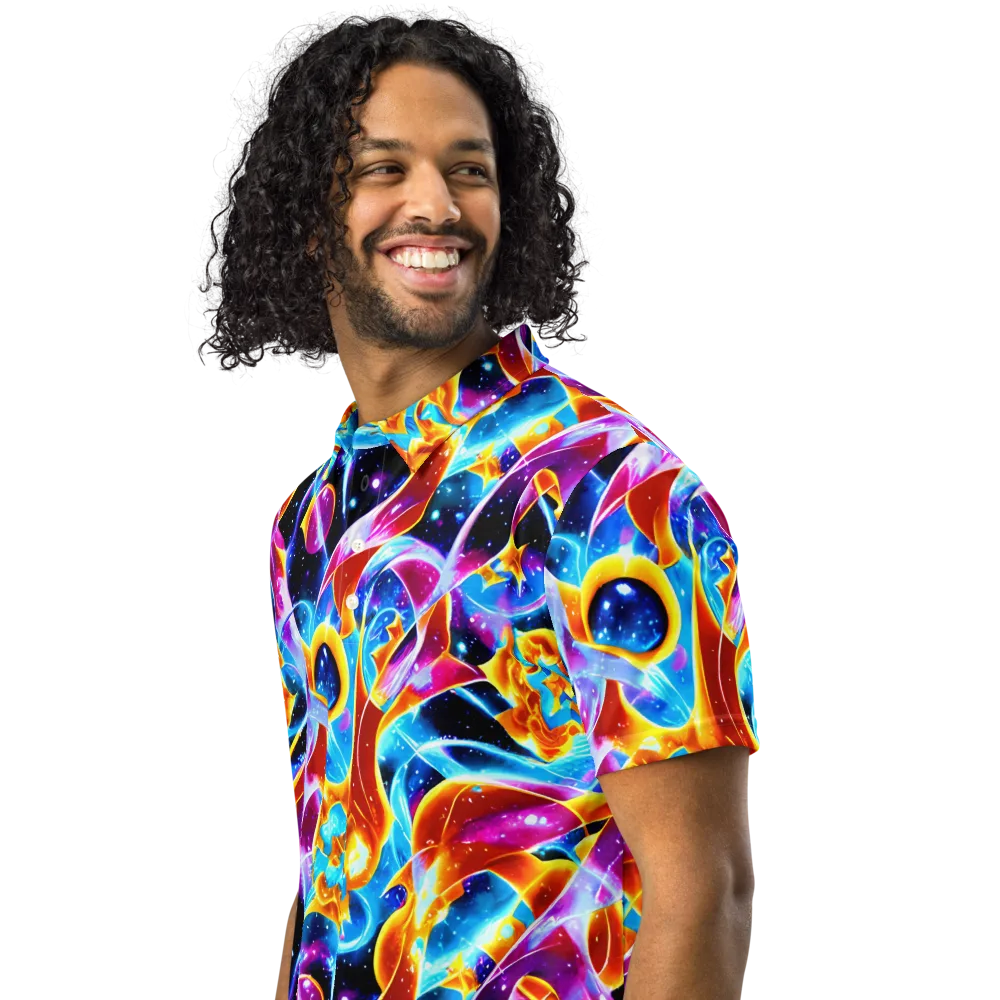 Radiant Gravity on Men's Slim Fit Polo Shirt — Left Front