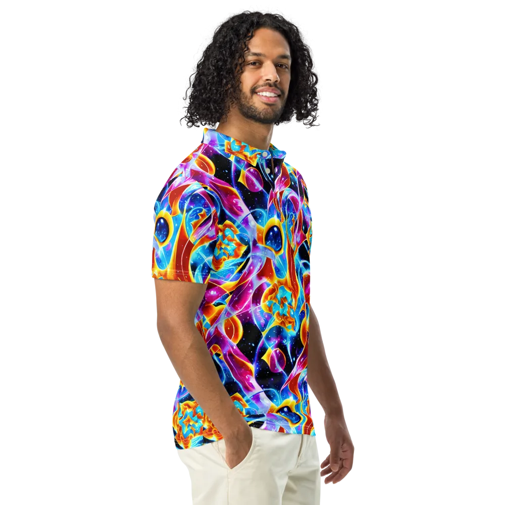 Radiant Gravity on Men's Slim Fit Polo Shirt — Right Front