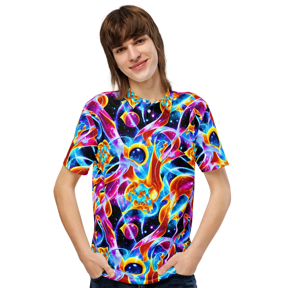Radiant Gravity on Men's Slim Fit Polo Shirt — Front