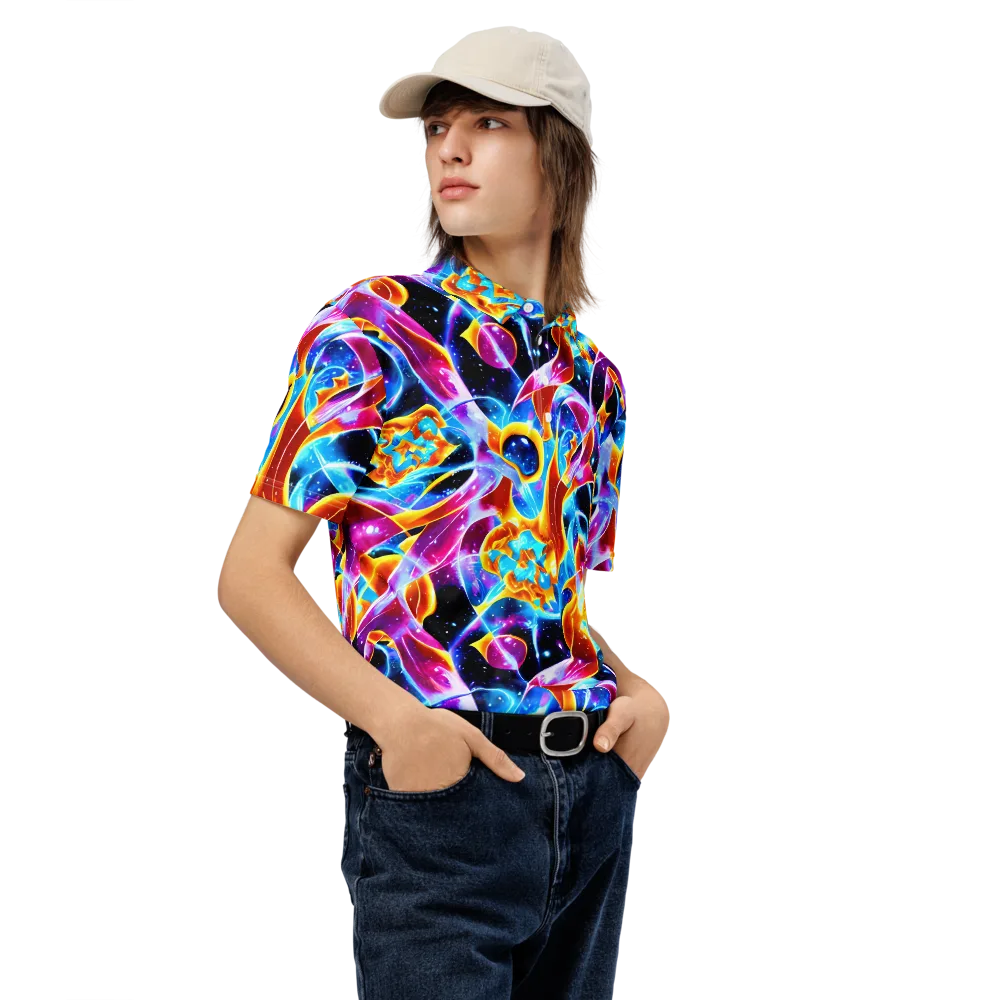 Radiant Gravity on Men's Slim Fit Polo Shirt — Right Front