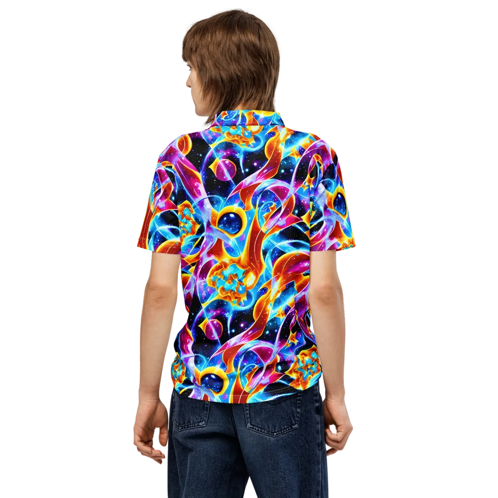 Radiant Gravity on Men's Slim Fit Polo Shirt — Back