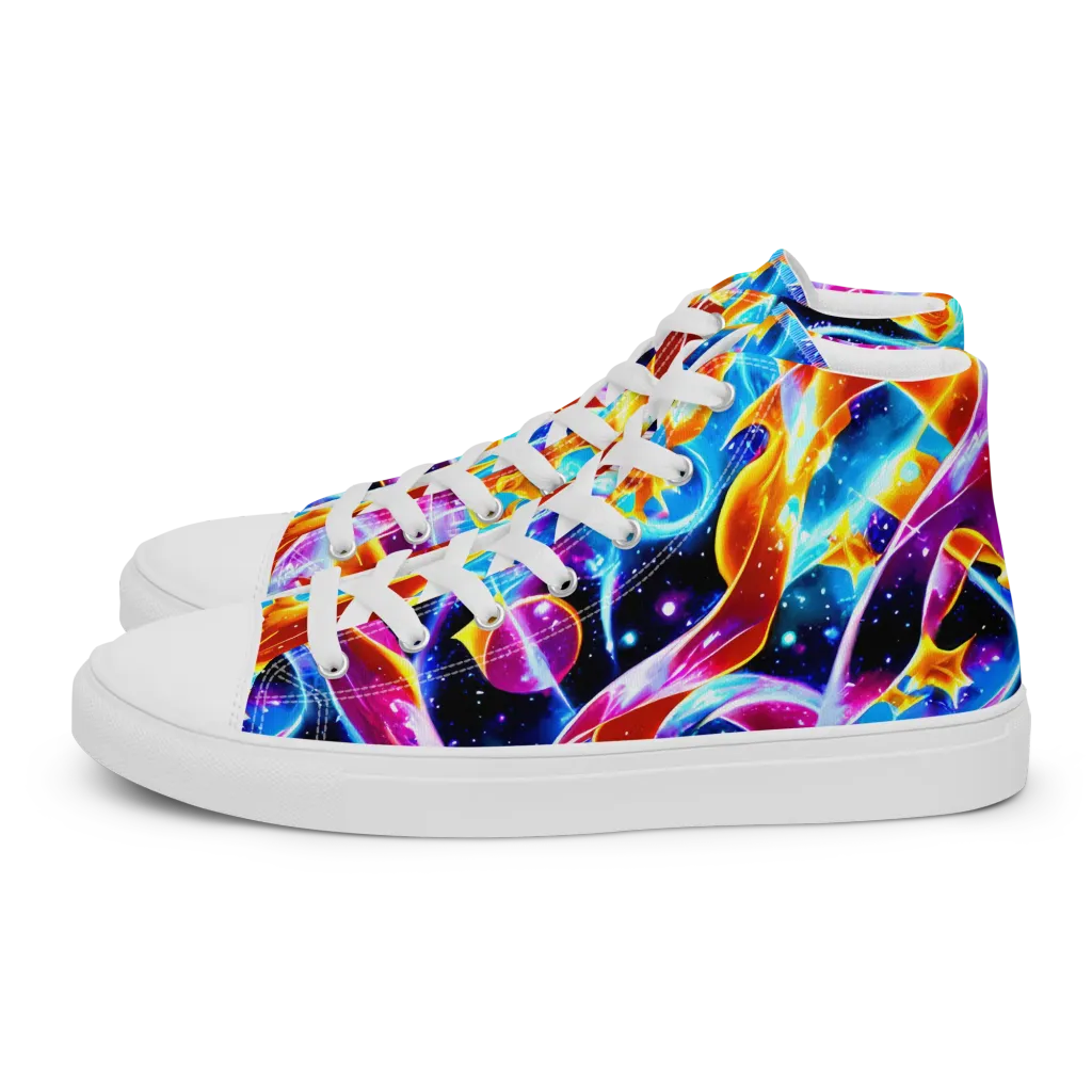 Radiant Gravity on Men's High Top Canvas Shoes — Left
