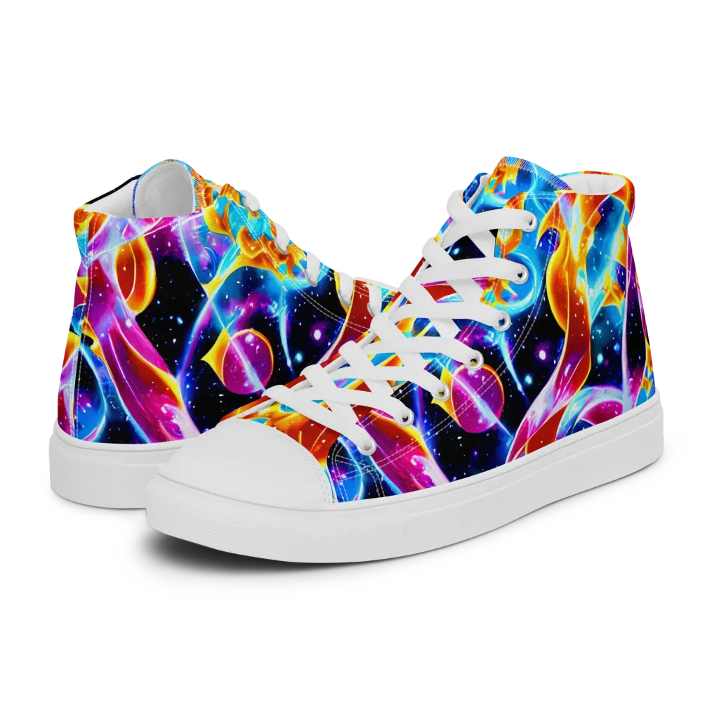 Radiant Gravity on Men's High Top Canvas Shoes — Left