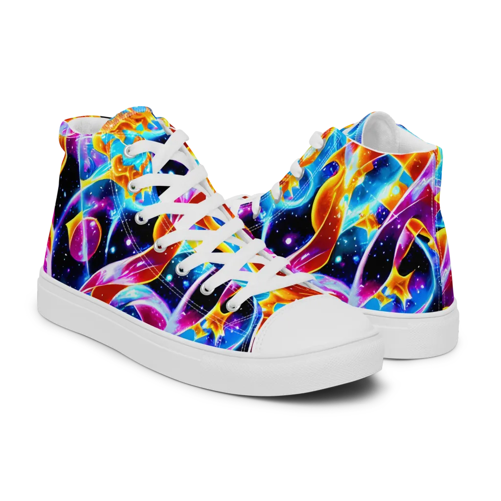Radiant Gravity on Men's High Top Canvas Shoes — Right
