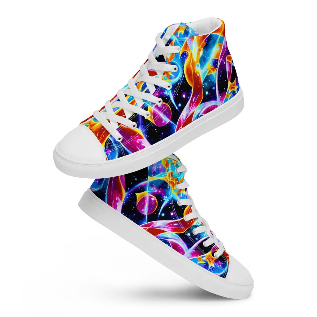 Radiant Gravity on Men's High Top Canvas Shoes — Front