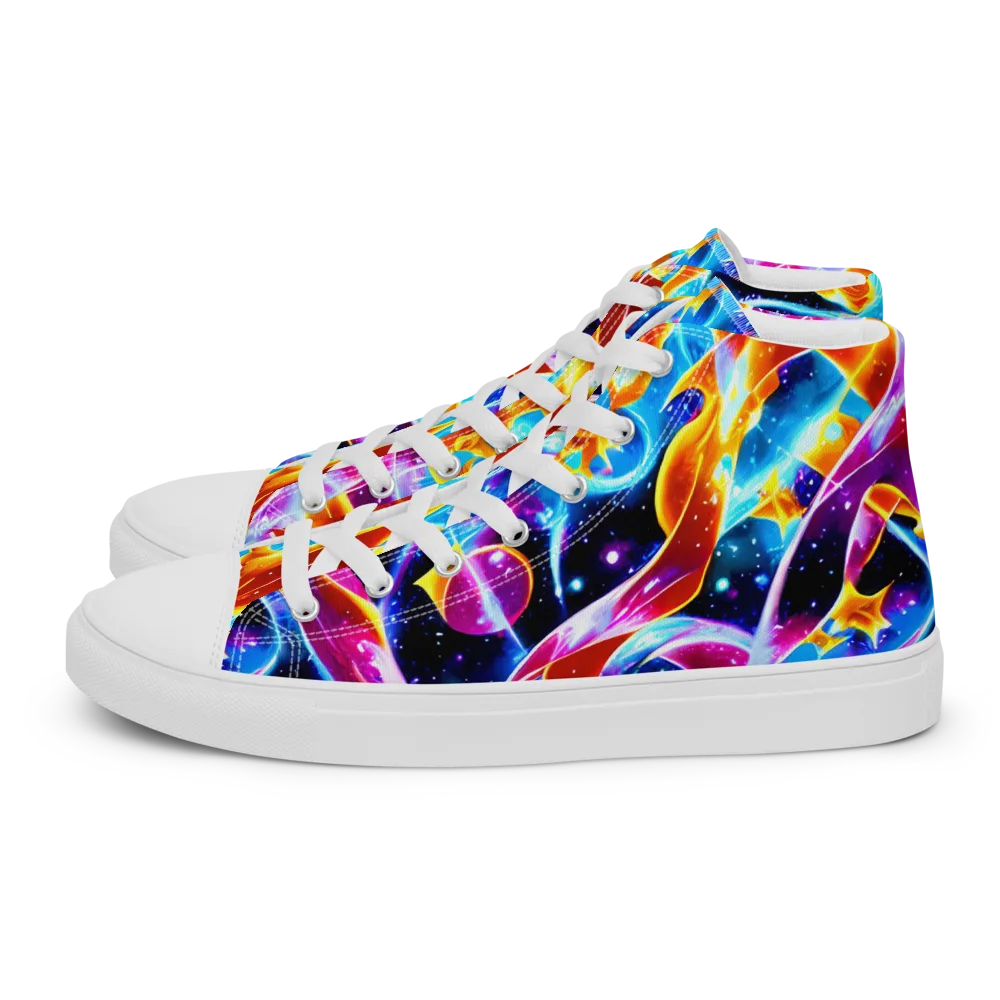 Radiant Gravity on Women's High Top Canvas Shoes — Left