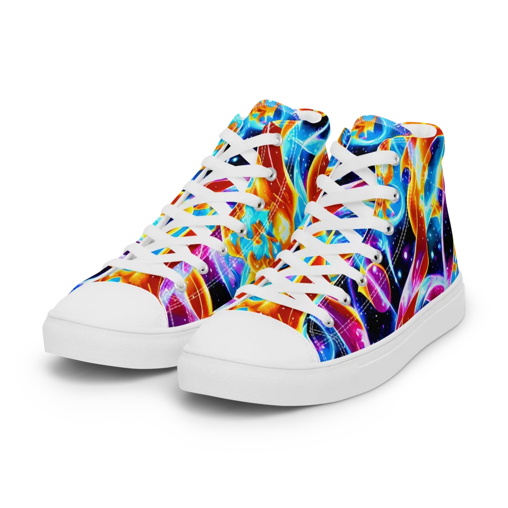 Radiant Gravity on Women's High Top Canvas Shoes — Left Front