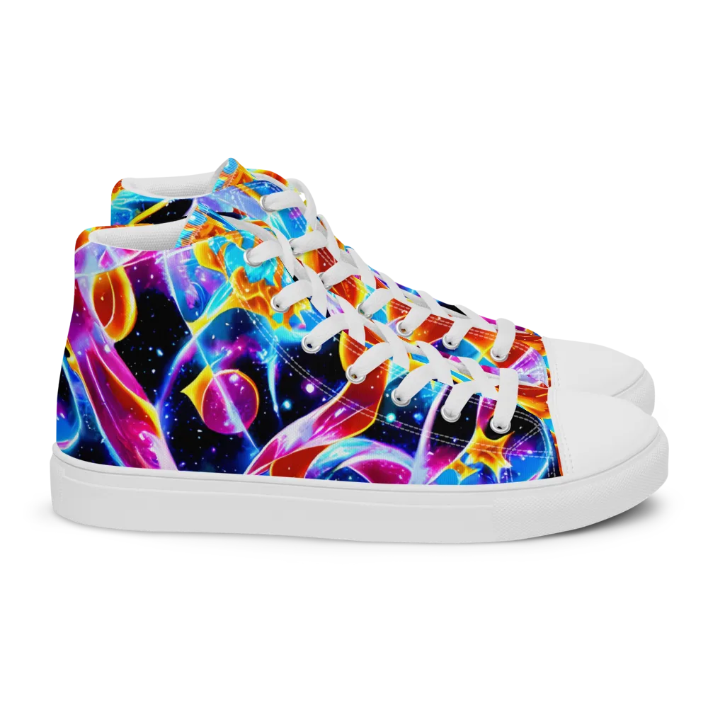 Radiant Gravity on Women's High Top Canvas Shoes — Right