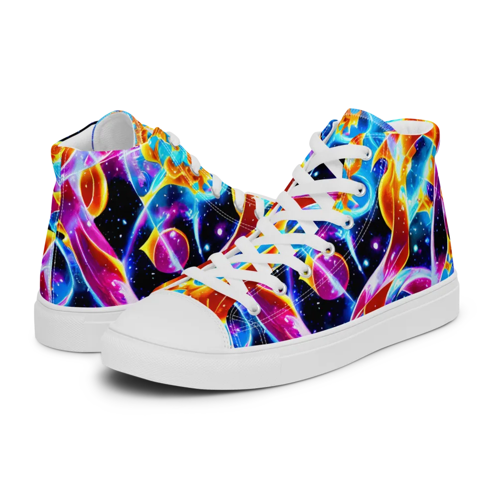 Radiant Gravity on Women's High Top Canvas Shoes — Left
