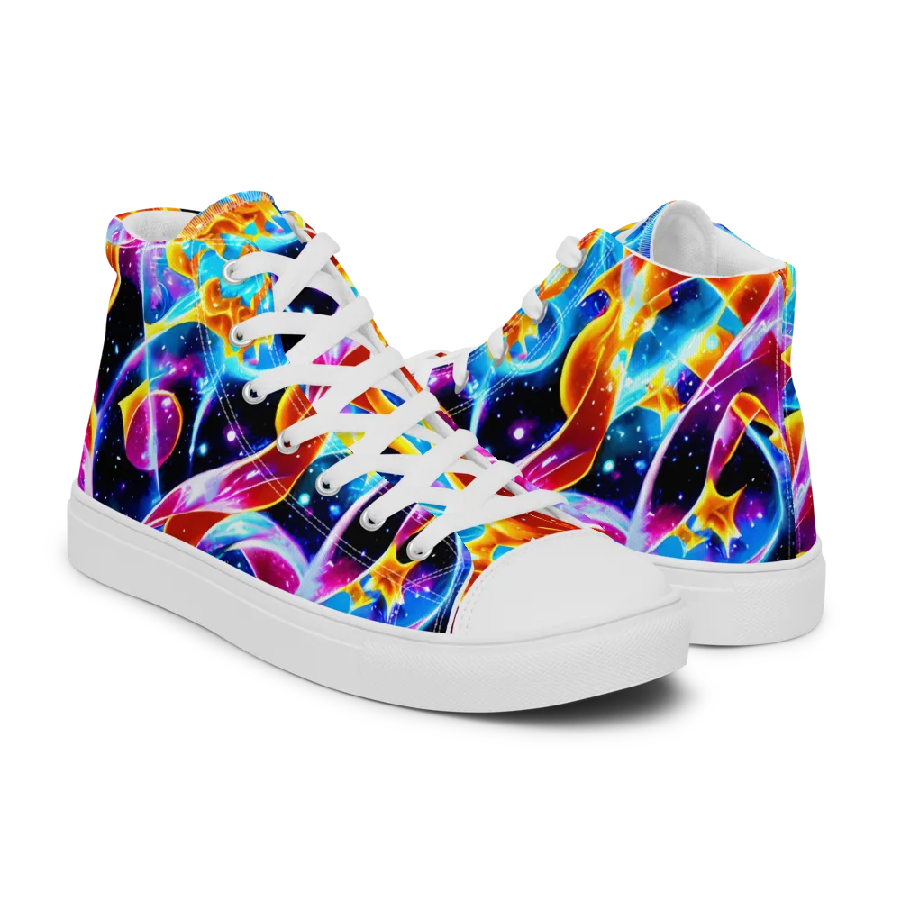 Radiant Gravity on Women's High Top Canvas Shoes — Right