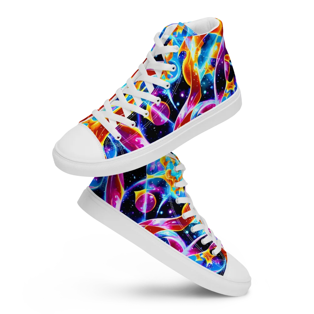 Radiant Gravity on Women's High Top Canvas Shoes — Front