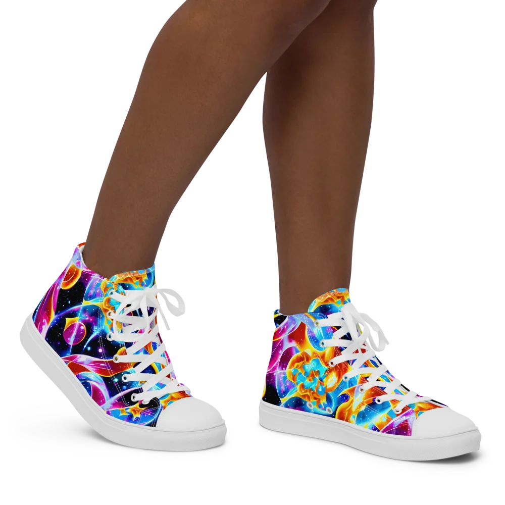 Radiant Gravity on Women's High Top Canvas Shoes — Right