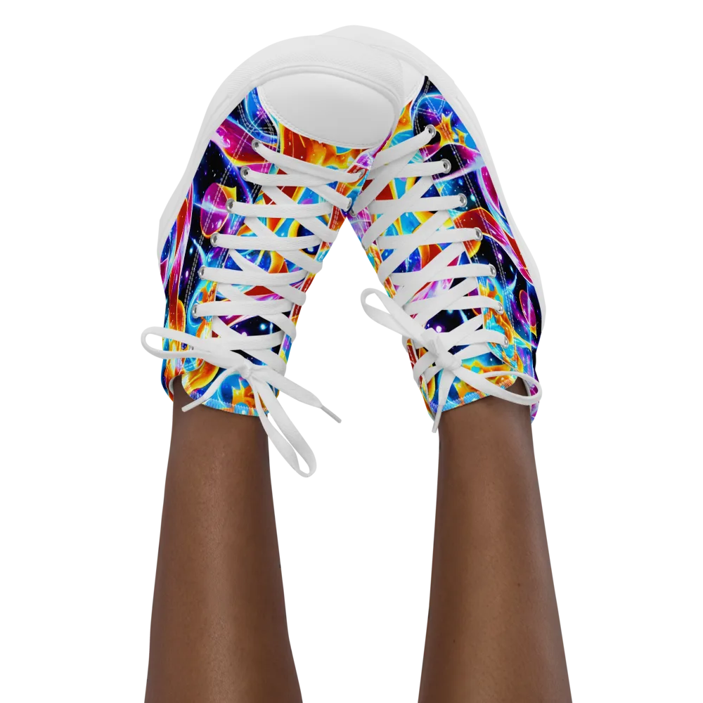 Radiant Gravity on Women's High Top Canvas Shoes — Front
