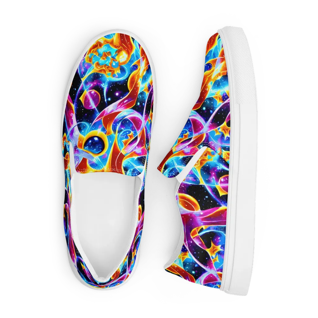 Radiant Gravity on Men's Slip-On Canvas Shoes — Front