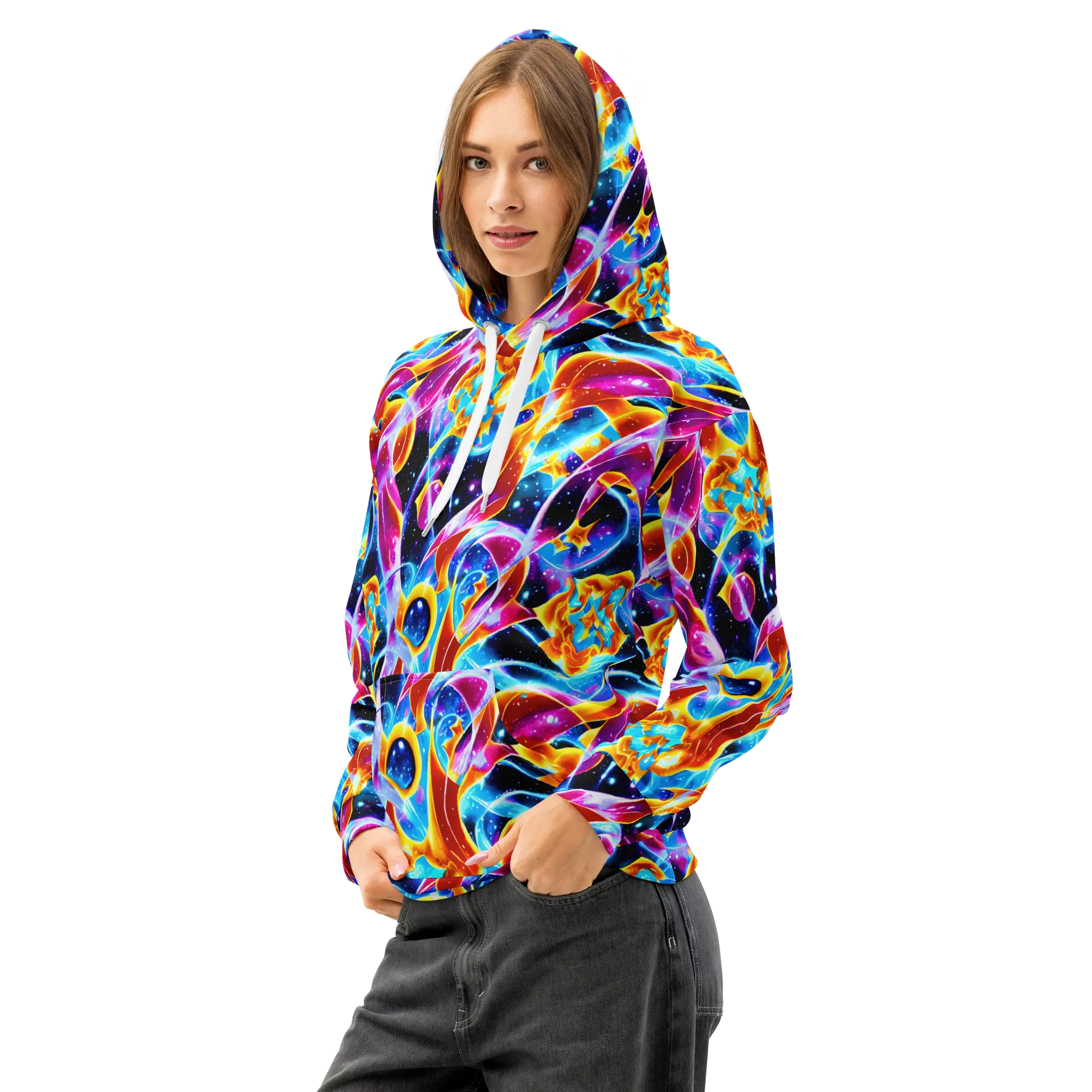 Radiant Gravity on Cotton Hoodie — Left Front