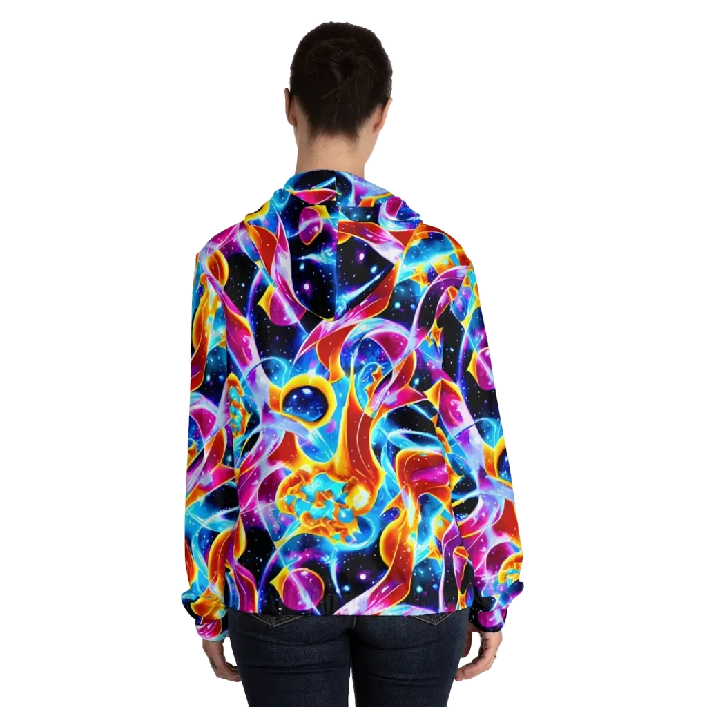 Radiant Gravity on Women's Full-Zip Hoodie — Back On Person