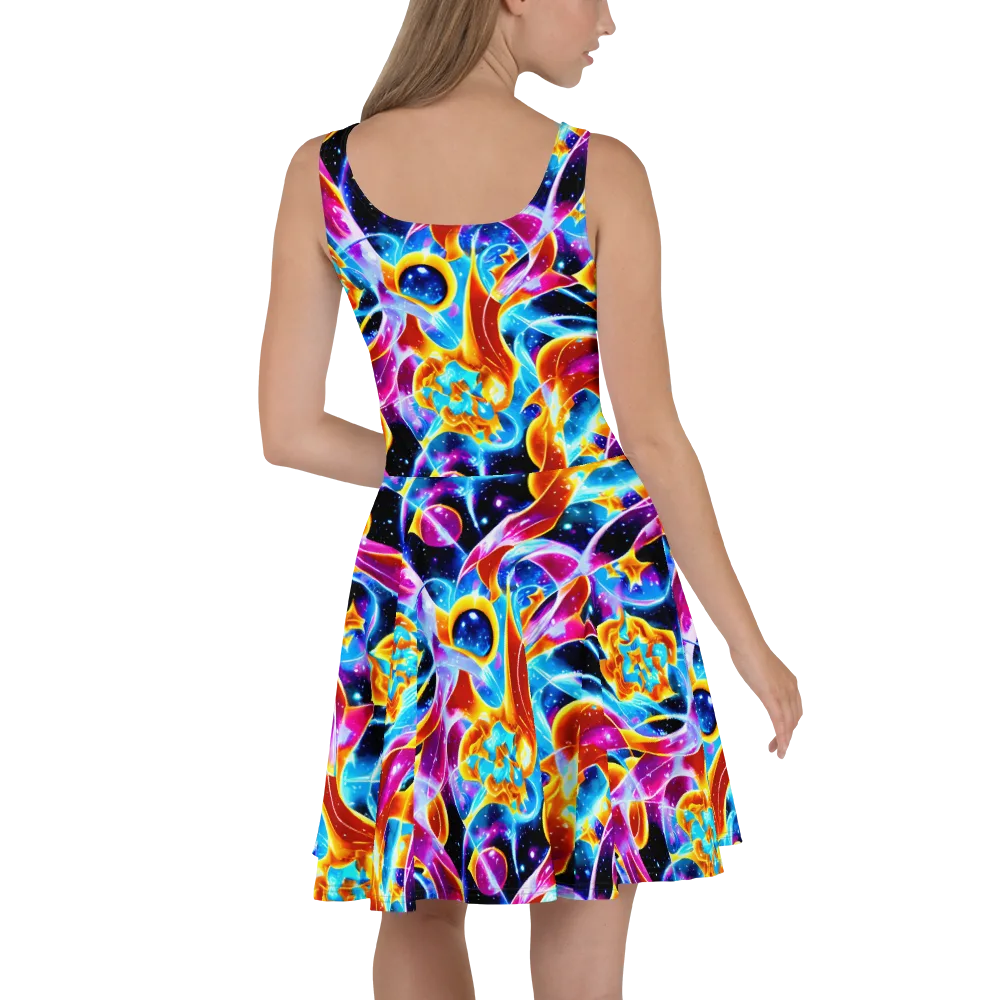 Radiant Gravity on Skater Dress — Back