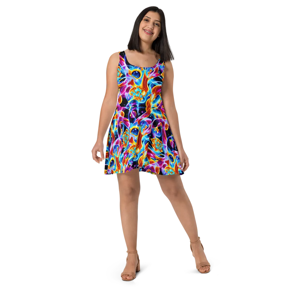 Radiant Gravity on Skater Dress — Front