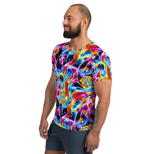 Radiant Gravity on a Men's Athletic T-Shirt