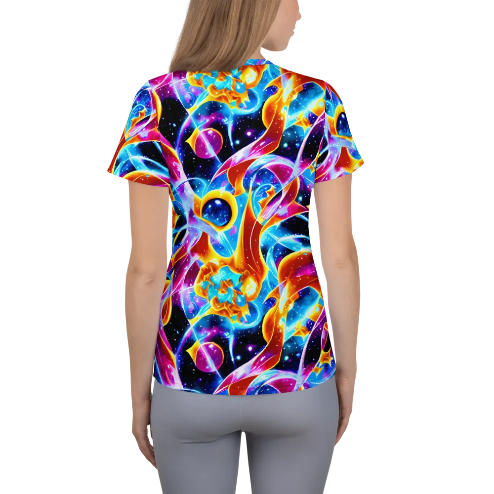Radiant Gravity on Women's Athletic T-Shirt — Back