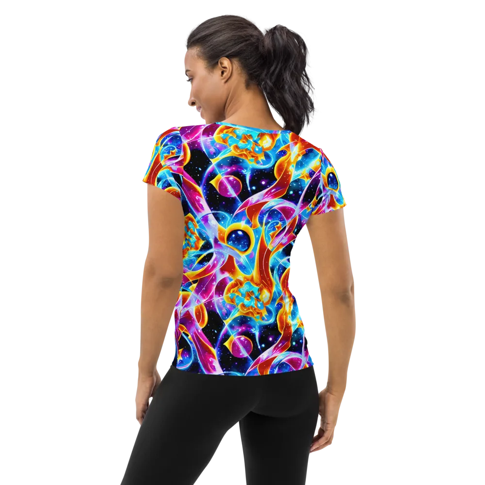 Radiant Gravity on Women's Athletic T-Shirt — Back