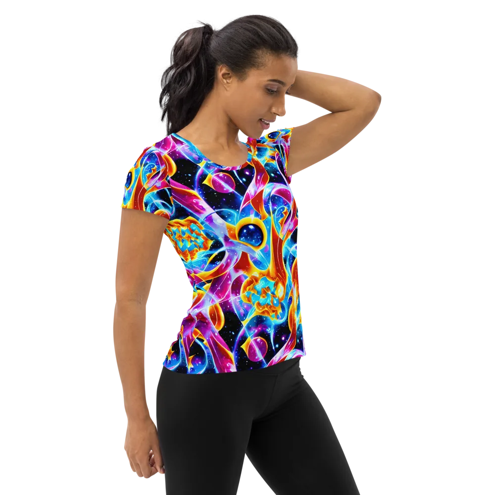 Radiant Gravity on Women's Athletic T-Shirt — Right
