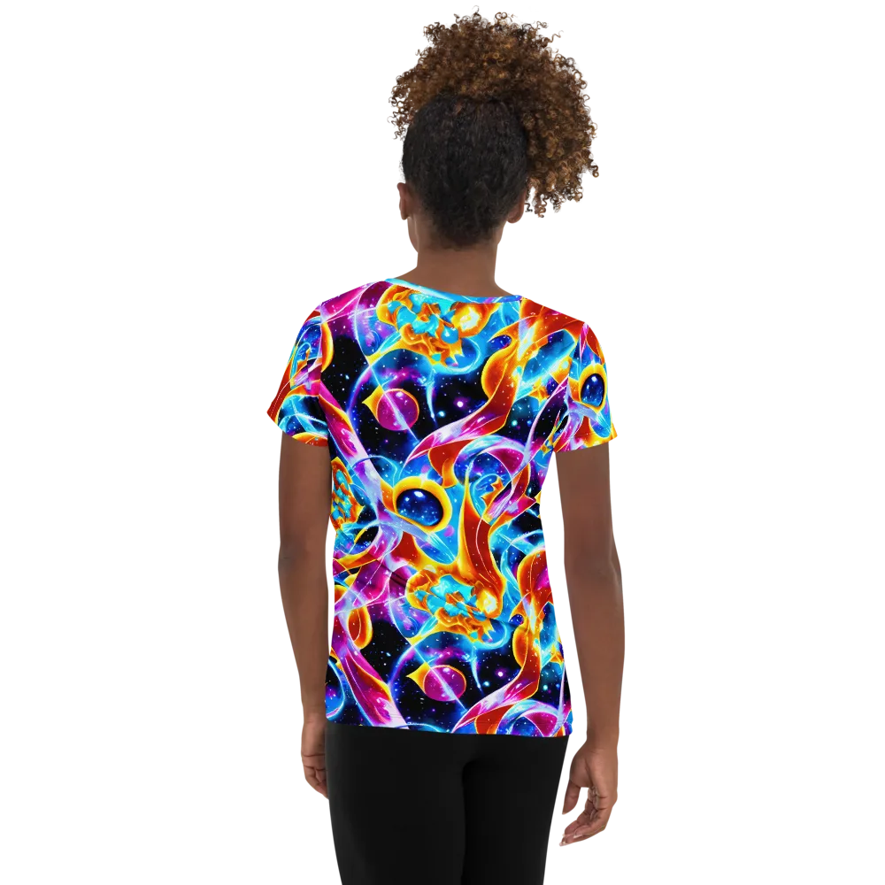 Radiant Gravity on Women's Athletic T-Shirt — Back