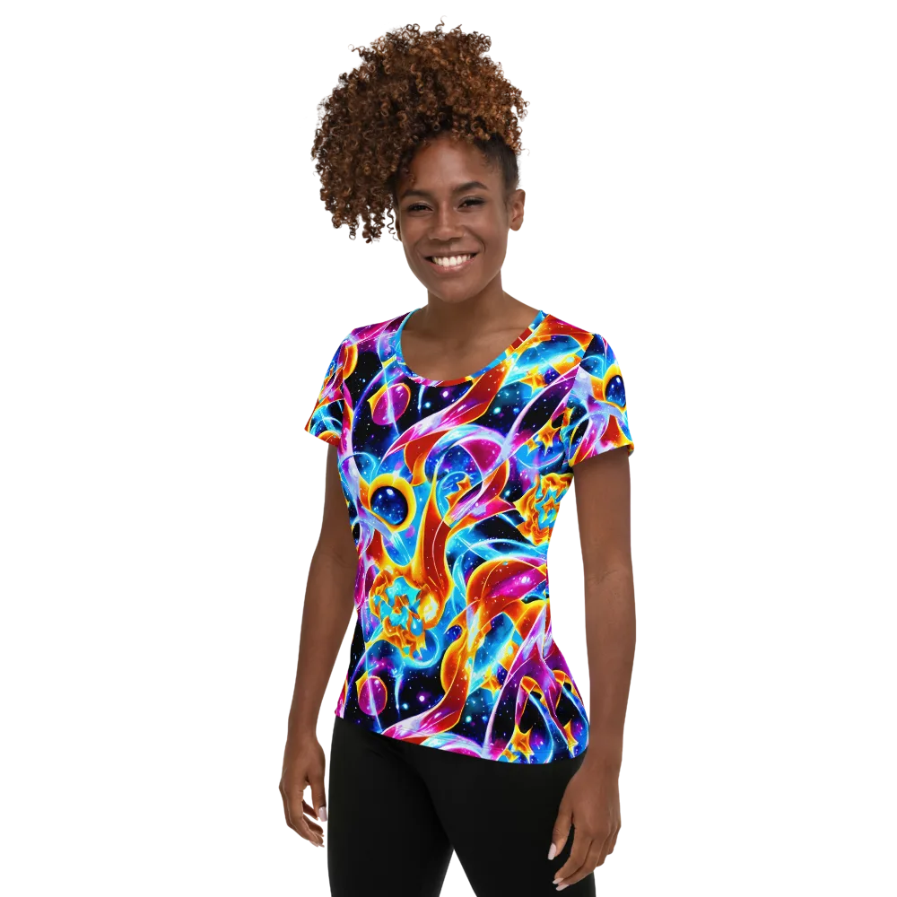 Radiant Gravity on Women's Athletic T-Shirt — Left