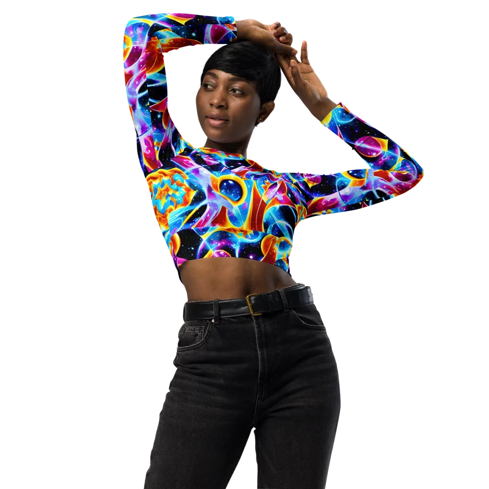 Radiant Gravity on Long Sleeve Crop Top — Front