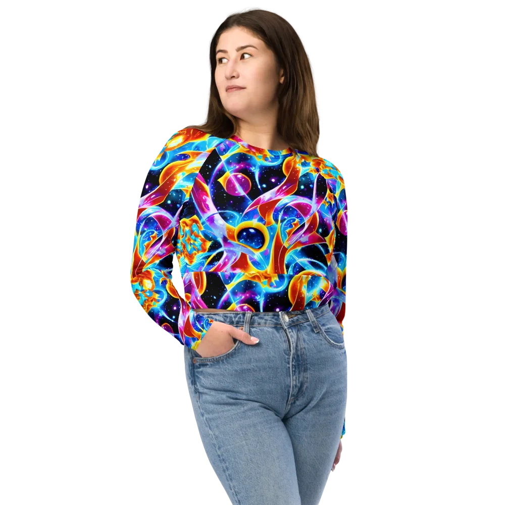 Radiant Gravity on Long Sleeve Crop Top — Front
