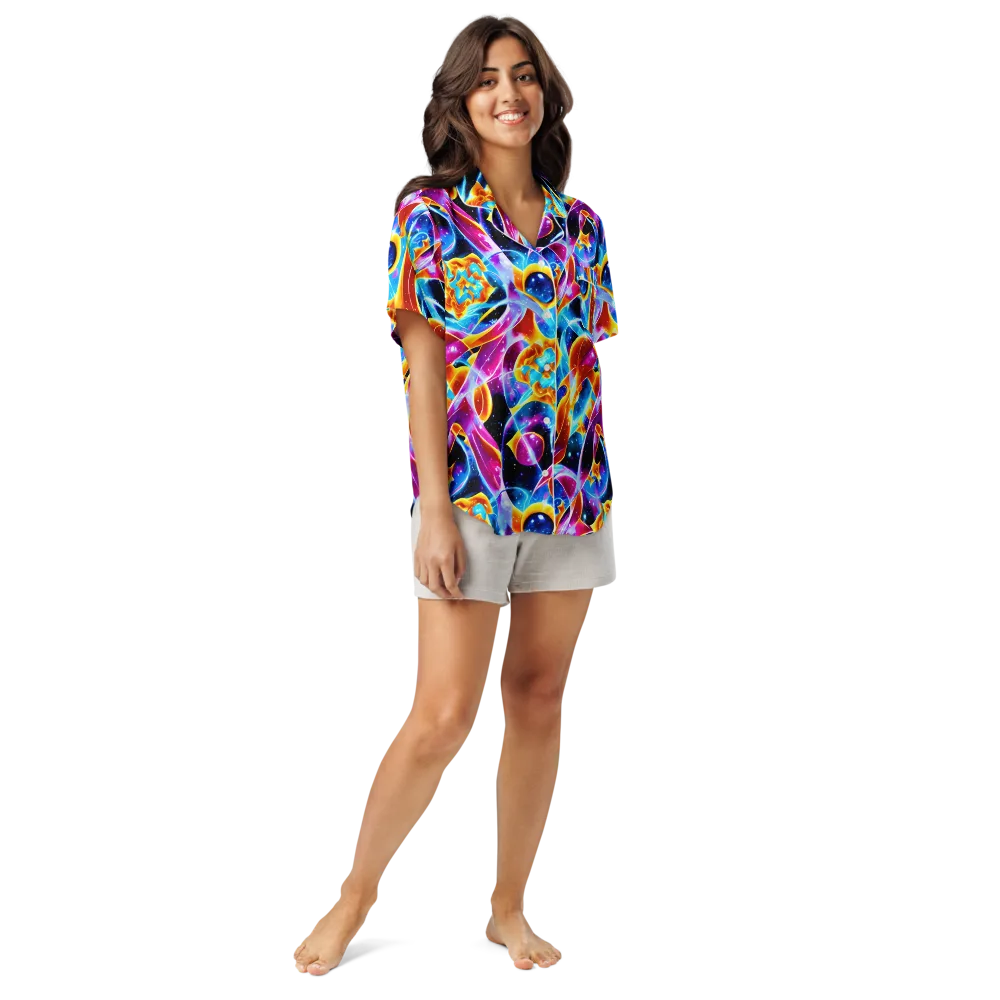 Radiant Gravity on Women's Short Sleeve Pajama Top — Front