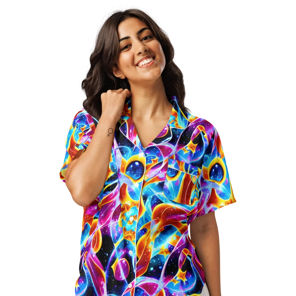 Radiant Gravity on Women's Short Sleeve Pajama Top — Front