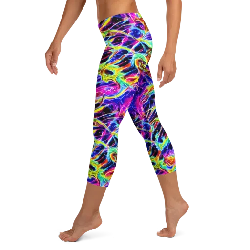 Galaxy On Fire on a Capri Leggings