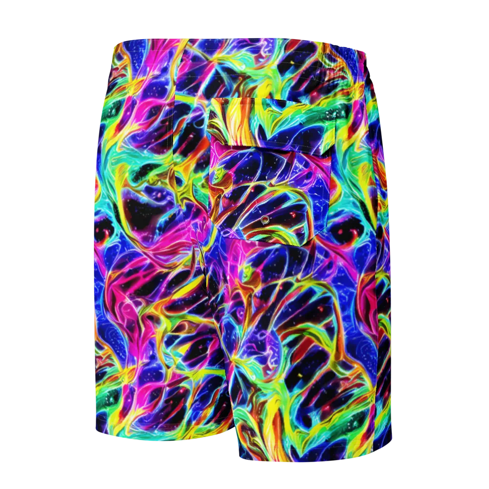 Galaxy On Fire on Men's Board Shorts — Back