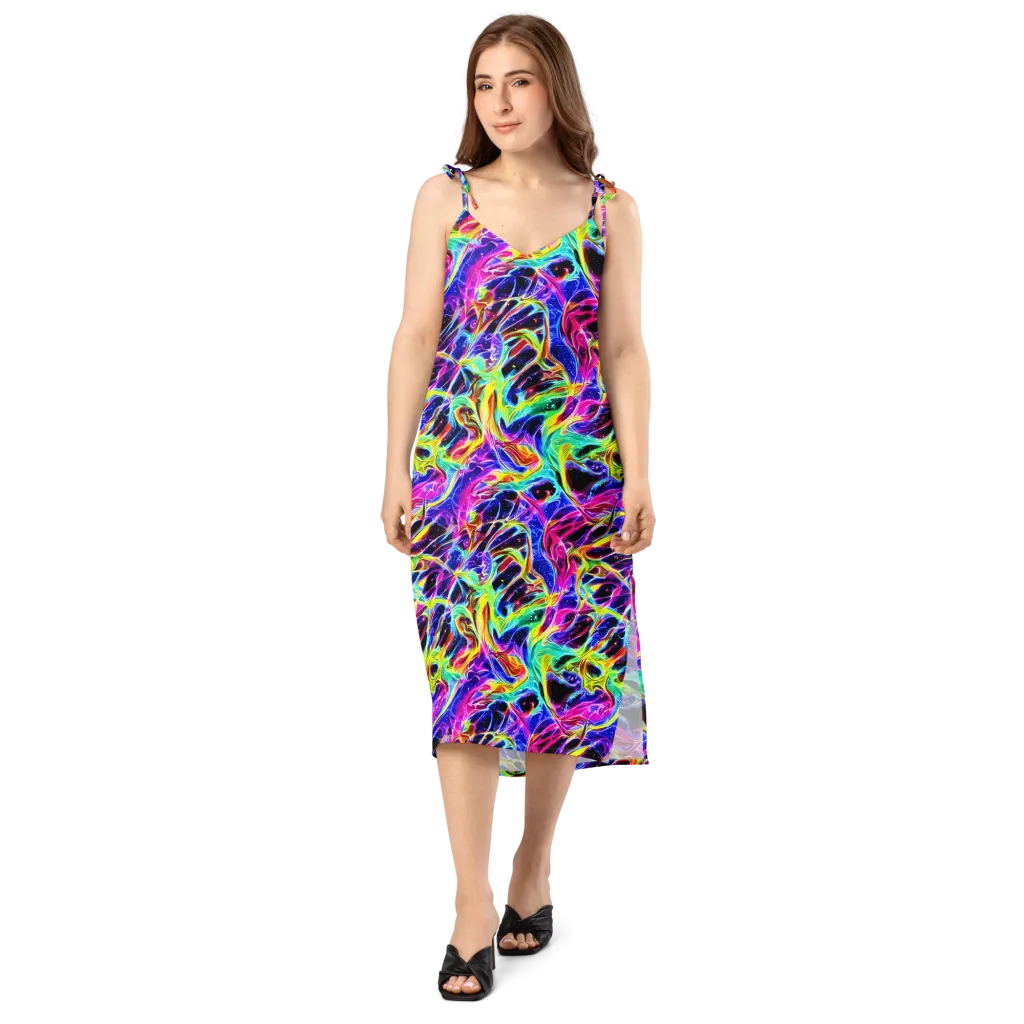 Galaxy On Fire on Slip Dress — Front