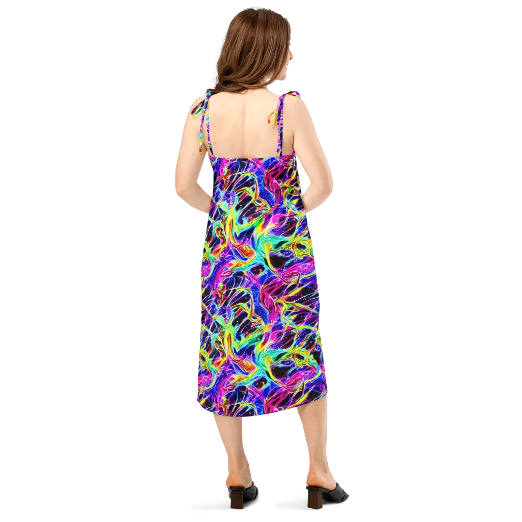 Galaxy On Fire on Slip Dress — Back